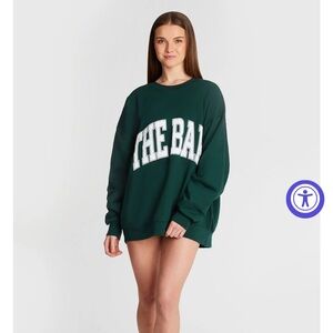 The Bar green varsity sweater